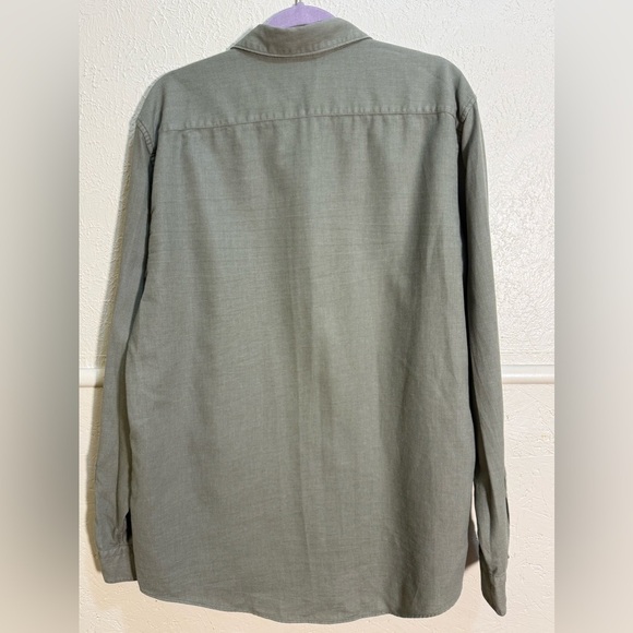 ZARA Men’s Long Sleeve Button Down Shirt Solid Green Size XXL Slim Fit - Picture 3 of 5